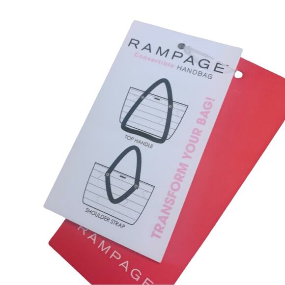 Rampage Quilted Puffer Handbag Shoulder Bag Wine Red Burgundy Tote Big Purse - Picture 6 of 12